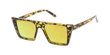 7431RV Women's Plastic Medium Flat Top Cat Eye Frame w/ Color Mirror Lens