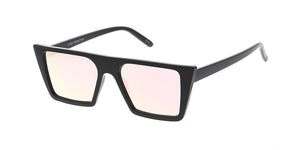 7431RV Women's Plastic Medium Flat Top Cat Eye Frame w/ Color Mirror Lens