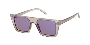 7431RV Women's Plastic Medium Flat Top Cat Eye Frame w/ Color Mirror Lens