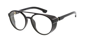 7456CLR Unisex Plastic Medium Aviator w/ Side Shields and Clear Lens
