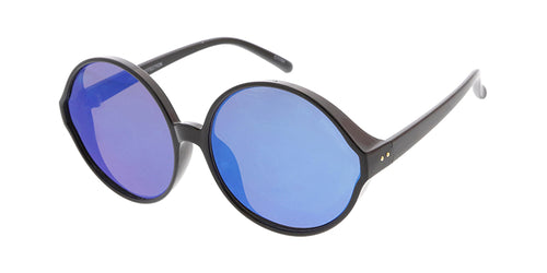 7465RV Women's Plastic Large Round Frame w/ Color Mirror Lens