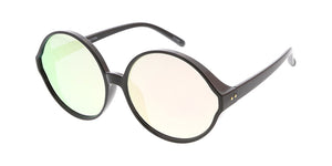 7465RV Women's Plastic Large Round Frame w/ Color Mirror Lens