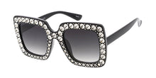 7478RH Women's Plastic Large Square Rhinestone Frame