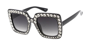 7478RH Women's Plastic Large Square Rhinestone Frame