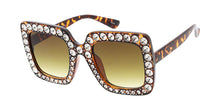 7478RH Women's Plastic Large Square Rhinestone Frame
