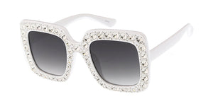 7478RH Women's Plastic Large Square Rhinestone Frame
