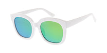 7486RV Women's Plastic Large Chunky Square Frame w/ Color Mirror Lens