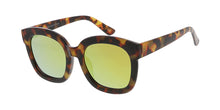 7486RV Women's Plastic Large Chunky Square Frame w/ Color Mirror Lens