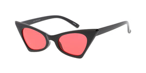 7527COL Women's Plastic Small Extreme Cat Eye Frame w/ Color Lens