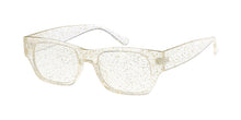 7575CRY/GLT Women's Plastic Medium Rectangular Crystal Color Glitter Frame w/ Glitter Lens