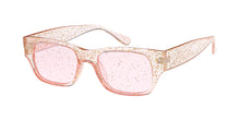 7575CRY/GLT Women's Plastic Medium Rectangular Crystal Color Glitter Frame w/ Glitter Lens