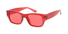 7575CRY/GLT Women's Plastic Medium Rectangular Crystal Color Glitter Frame w/ Glitter Lens