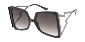 7576 Women's Plastic Oversized Frame w/ Open Zig Zag Arms