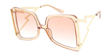 7576 Women's Plastic Oversized Frame w/ Open Zig Zag Arms