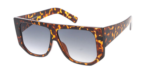 7582 Women's Plastic Large Chunky Flat Top Rectangular Frame