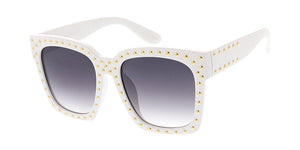 7585 Women's Plastic Large Square Studded Frame
