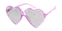 7600HRT/GLT Women's Plastic Large Heart Frame w/ Diamond Edged Glitter Lens