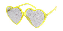 7600HRT/GLT Women's Plastic Large Heart Frame w/ Diamond Edged Glitter Lens