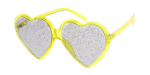 7600HRT/GLT Women's Plastic Large Heart Frame w/ Diamond Edged Glitter Lens