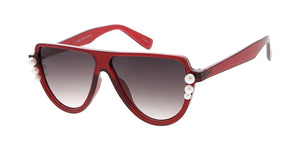 7610 Women's Plastic Medium Flat Top Frame w/ Pearls
