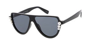 7610 Women's Plastic Medium Flat Top Frame w/ Pearls