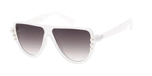 7610 Women's Plastic Medium Flat Top Frame w/ Pearls
