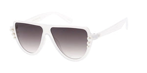 7610 Women's Plastic Medium Flat Top Frame w/ Pearls