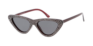 7616RH Women's Plastic Small Cat Eye Frame w/ Rhinestones