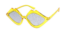 7618GLT Women's Plastic Medium Crystal Color Lips Frame w/ Glitter Lens