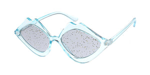 7618GLT Women's Plastic Medium Crystal Color Lips Frame w/ Glitter Lens