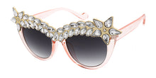 7636RH Women's Plastic Large Cat Eye Rhinestone Crown Frame