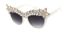 7636RH Women's Plastic Large Cat Eye Rhinestone Crown Frame