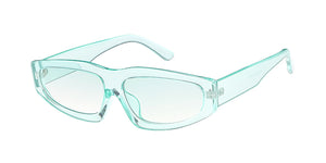 7639CRY/COL Women's Plastic Small Chunky Monochromatic Crystal Color Frame w/ Color Lens