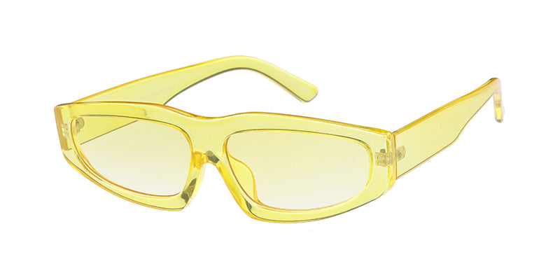 7639CRY/COL Women's Plastic Small Chunky Monochromatic Crystal Color Frame w/ Color Lens