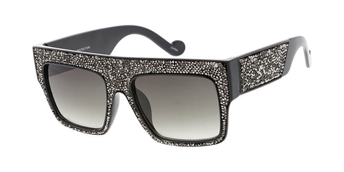7662GLT Women's Plastic Large Flat Top Frame w/ Glitter Inserts