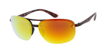 7723ME/RV Men's Plastic Casual Medium Rectangular Double Bridge Frame w/ Color Mirror Lens