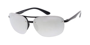 7723ME/RV Men's Plastic Casual Medium Rectangular Double Bridge Frame w/ Color Mirror Lens