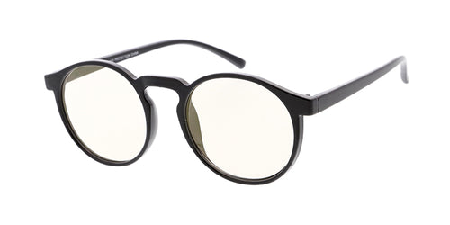 7733RV Unisex Plastic Medium Round Schoolboy Vintage Inspired Hipster Frame w/ Flash Mirror (Very Light) Lens