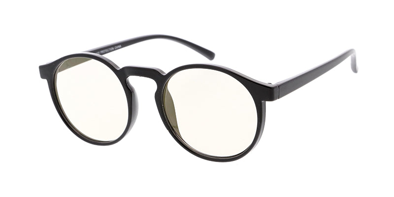 7733RV Unisex Plastic Medium Round Schoolboy Vintage Inspired Hipster Frame w/ Flash Mirror (Very Light) Lens