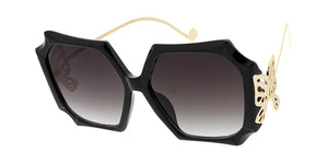7750 Women's Plastic Large Square Vintage Inspired Frame w/ Butterfly Hinge