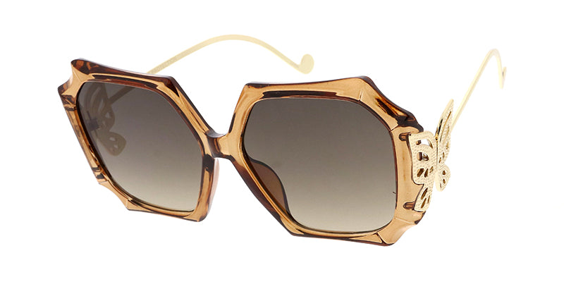 7750 Women's Plastic Large Square Vintage Inspired Frame w/ Butterfly Hinge
