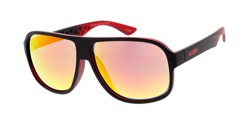 7768KSH/RV KUSH Plastic Large Rounded Rectangular Frame w/ Color Mirror Lens