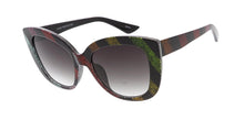 7783GLT Women's Plastic Large Striped Glitter Cat Eye Frame