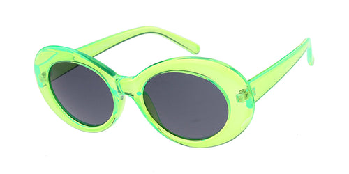 7787NEO Unisex Plastic '90s Retro Round Oval Crystal Neon Frame Clout Goggles