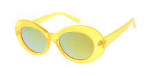 7788NEO/RV Unisex Plastic '90s Retro Round Oval Crystal Neon Frame Clout Goggles w/ Color Mirror Lens