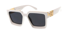 7796 Unisex Plastic Large Square Metal Accented Frame