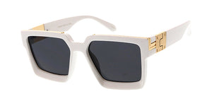 7796 Unisex Plastic Large Square Metal Accented Frame