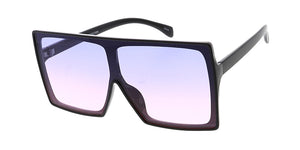 7804COL Women's Plastic Oversized Rectangular Shield Frame w/ Two Tone Lens