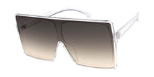 7804COL Women's Plastic Oversized Rectangular Shield Frame w/ Two Tone Lens