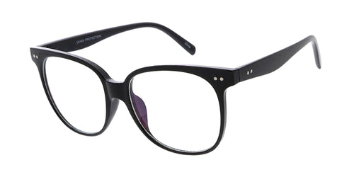 7866BLF/CLR Women's Plastic Medium Classic Frame  w/ Blue Light Filtering Clear Lens Computer Glasses
